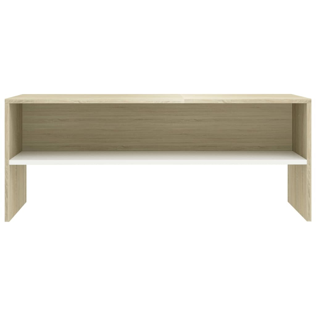 Kepooman 39" Modern Rectangle TV Cabinet Stand Console Table with Storage Shelf for Living Room, Beige