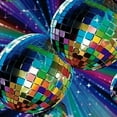 thumbnail image 6 of HAOXIT Party Tablecloth, Colorful and Funky Vibrant Disco Balls in Abstract Night Club Theme Art, Dining Room Kitchen Round Table Cover, 6 of 8