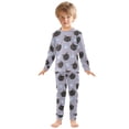 thumbnail image 3 of Black Cat Footprint Pattern Cotton Pajamas 2 Piece Set Sleepwear Soft and Comfortable Homewear Nightwear, 3 of 7