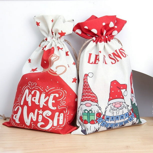 Large christmas drawstring gift bags hotsell