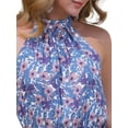 thumbnail image 5 of INSPIRE CHIC Floral Boho Dress for Women's Summer Beach Belted Halter Neck Sleeveless Sundress S Blue Purple, 5 of 6