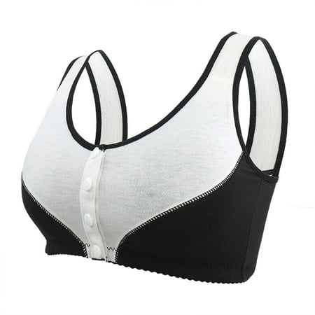 Ploknplq Bras for Women No Underwire brasieres Para Mujer bra Tank Tops for Women sports Bra Tank Top bra Senior Front Closure Bra Seniors Wirefree Bras Older Women brassiere for Women White 50 Red S