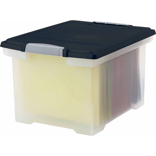 Storex Utility Totes with Locking Handles, Letter/Legal, Case of 6