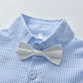 thumbnail image 5 of Boys Outfits Kids Gentleman Short Sleeve Striped Prints Shirt Tops Shorts Suspenders Baby Clothes Blue 2 Years-3 Years, 5 of 7