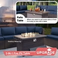 thumbnail image 6 of Kullavik Patio Furniture set Sectional Sofa 10 Pieces PE Rattan Wicker Patio Conversation Set w/43" Gas Fire Pit Table, Outdoor Furniture with 55000 BTU Propane Fire Pit,Navy Blue, 6 of 7