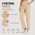 thumbnail image 4 of MASKERT Women's Stretchy Casual Pants, High Waisted Ankle Pants with 4 Pockets, Lightweight Travel Work Pants for Women, Business Casual Pants for Office and Golf, 4 of 11