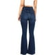 thumbnail image 4 of Pantalones vaqueros de mujer, de cintura alta, con pierna ancha, acampanados, elásticos, estilo boyfriend, informales, XXL, 4 of 5