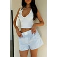thumbnail image 6 of Women'S Halter Deep V Neck Crop Tank Top Backless Sleeveless Slim Fitted Going Out Summer Top White L, 6 of 8