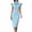 Light Blue 13, variant on Solid Bow Tie Mock Neck Cap Sleeve Midi Bodycon Dress, Keyhole Front Slim Pencil Dress Elegant Office Business Party Dress Dresses for Women