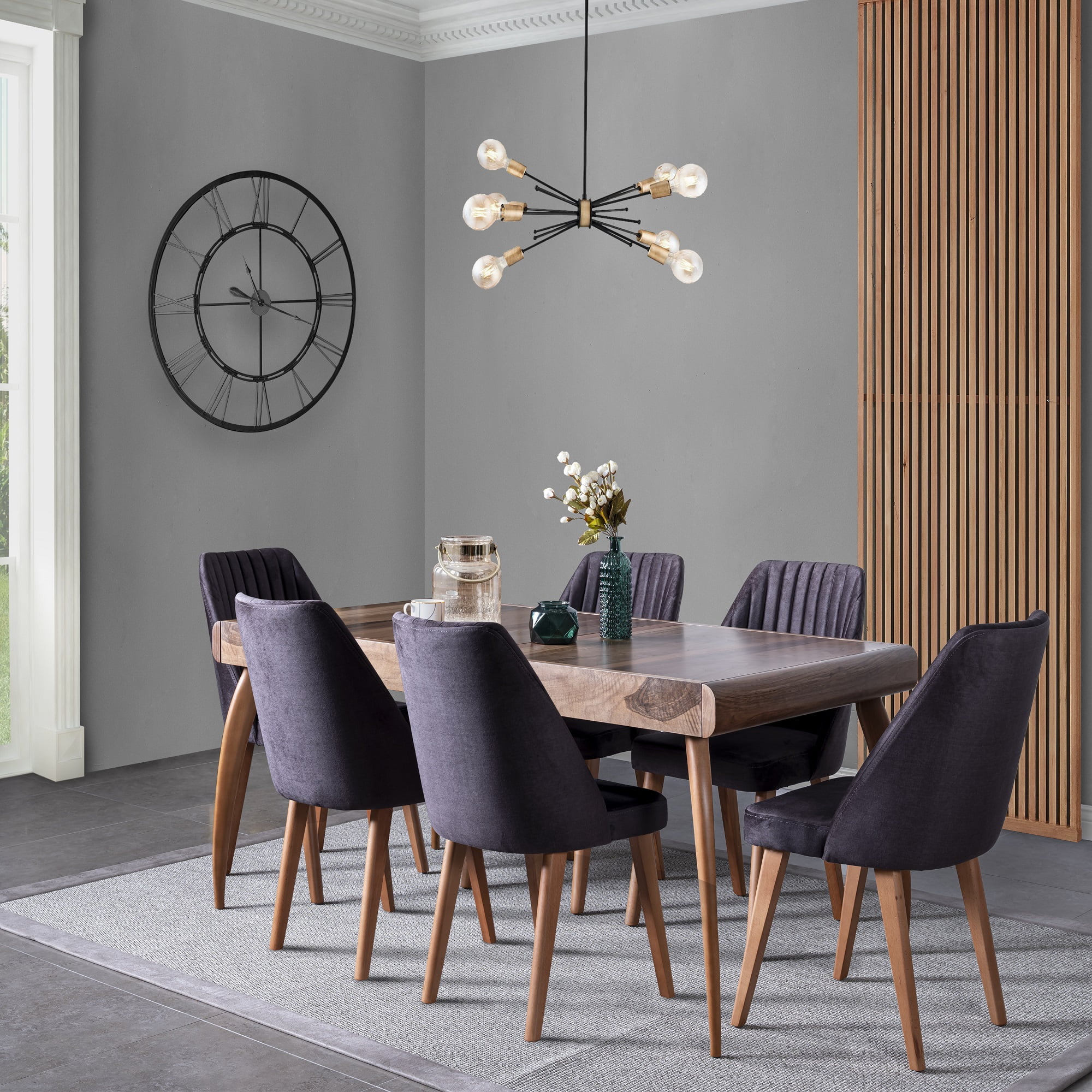 Luxurious Modern Dining Room Furniture, Dining Room Chairs Walnut