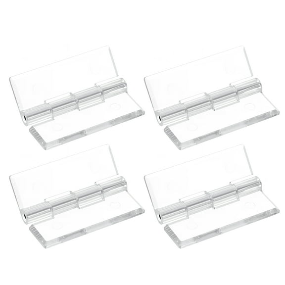 Uxcell 4Pack 45x35mm Acrylic Hinges Clear Folding Hinge with Metal Shaft Transparent