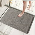 thumbnail image 3 of Taotanxi Fluffy Bathroom Rug Mat Small 24x16, Absorbent Thick Microfiber Mats with Non Slip Rubber Backing, Quick Dry Machine Washable Bath Rugs for Bathroom Floor, Bathtub and Shower, Dark Gray, 3 of 5