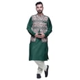 thumbnail image 1 of Atasi Indian Mens Kurta Churidar Pajama Jacket Set Solid Ethnic Wear For Men, 1 of 1