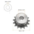 thumbnail image 3 of Uxcell 06B Roller Chain Sprocket 15T Pitch 3/8" 12mm Bore A3 Carbon Steel Motor Drive Gear, 3 of 6