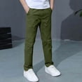 thumbnail image 3 of KyCheLot Boys Casual Cargo Pants Multi-pockets Straight Leg Trousers School Uniforms Pants 3-14 Years, 3 of 7