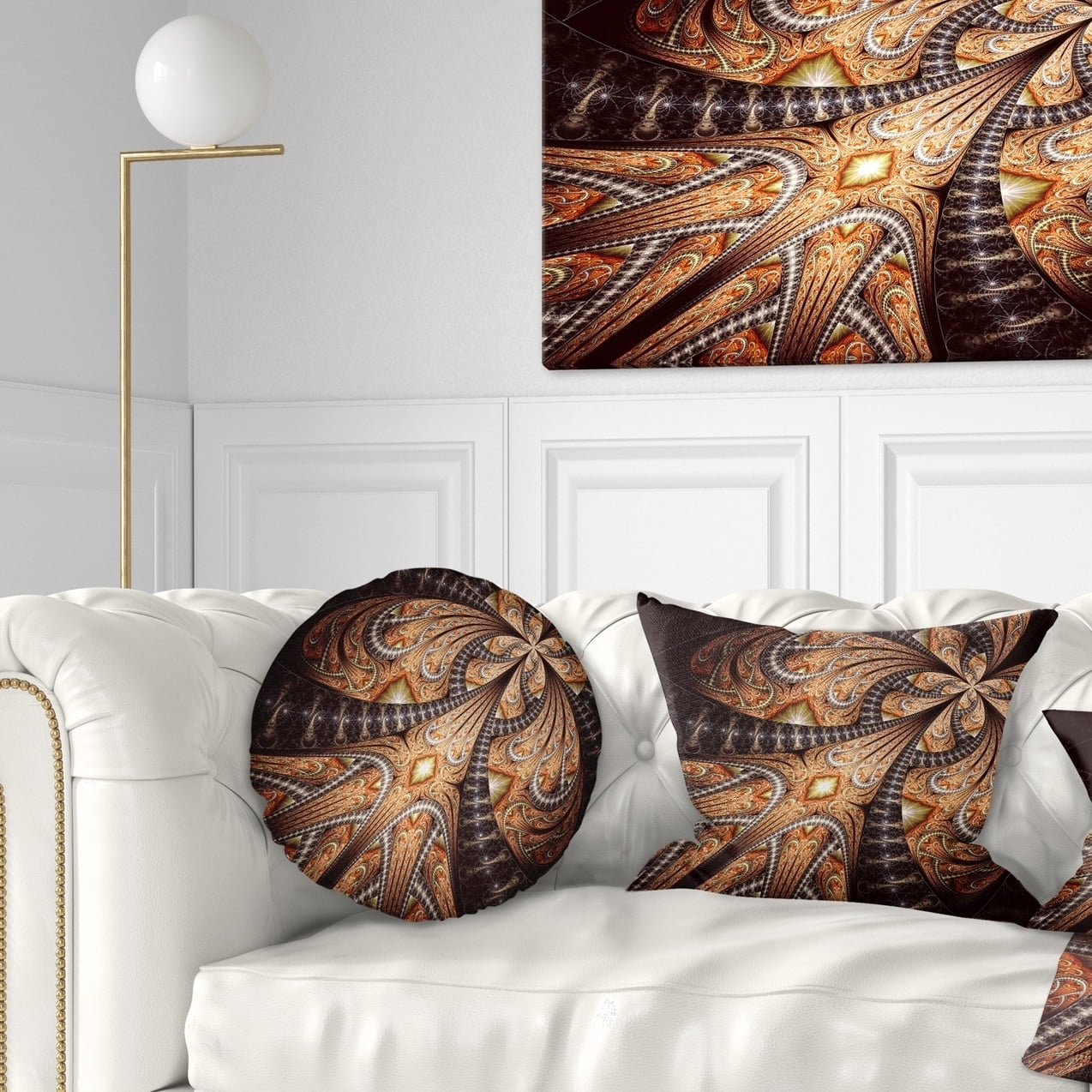 X 18 In In Designart Cu16495 18 18 Brown Symmetrical Fractal Flower Abstract Cushion Cover For Living Room Sofa Throw Pillow 18 In Home Kitchen Decorative Pillows Inserts Covers