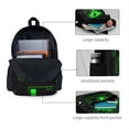 thumbnail image 3 of Lsque Geometry Dash Pattern Adult Backpack – Durable & Lightweight PU Canvas Storage Bag , 15” Laptop Compartment, and Multiple Pockets, 3 of 7