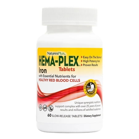 Nature s Plus HEMA-PLEXIron 60 Slow-Release Tablet