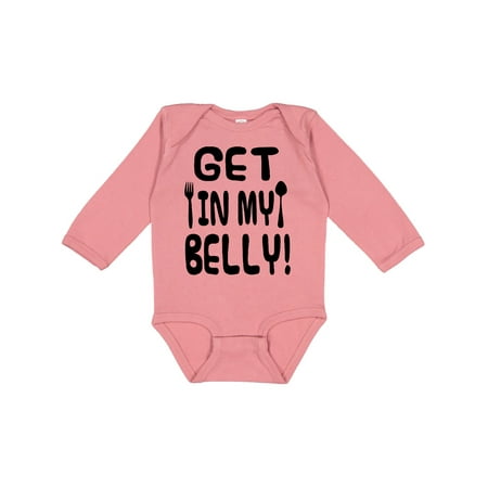 

Inktastic Get in my Belly! Gift Baby Boy or Baby Girl Long Sleeve Bodysuit
