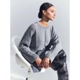 thumbnail image 4 of Women'S Chunky Knit Sweaters 2025 Fall Long Sleeve Crew Neck Oversized Pullover Tops Winter Fashion Clothes Grey M, 4 of 8