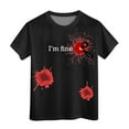 thumbnail image 5 of CAUYDY Halloween Shirts for Kid Girls Boys Cute Embroidery Ghosts T-Shirt Spooky Season Tees Short Sleeve Top Fall Outfit(A02-,6-7 Y), 5 of 5