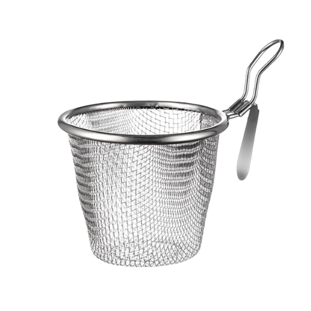 Panier Passoire à Pâtes en Acier Inoxydable - Passoire Araignée à Maille Fine avec Poignée - Insert de Qualité Commerciale pour Ébullition/blanchiment pour Spaghetti, Ramen et Légumes, Ustensiles et Gadgets de Cuisine