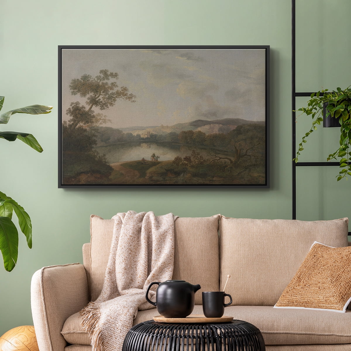 Vintage Landscape-XXVII By Wexford Home Framed in Black Wood Gallery Wrapped Canvas 17 in. x 25 in.