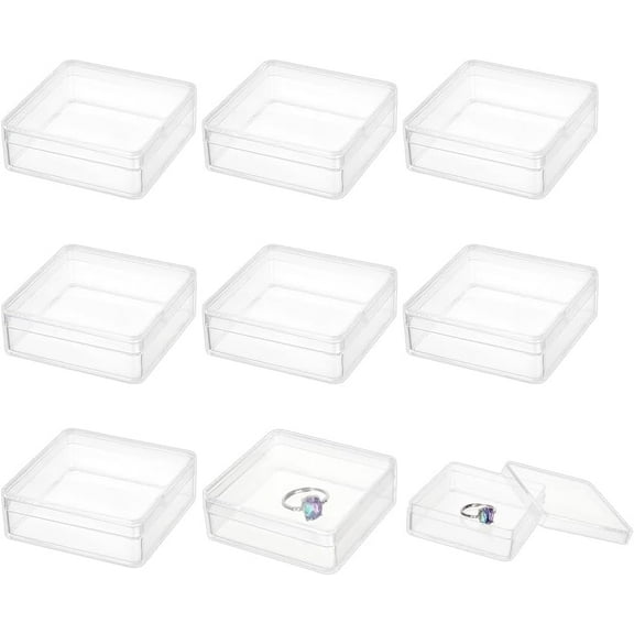 20 Pcs Clear Acrylic Box with Lids 2.4x2.4x0.8 Inch Small Square Acrylic Storage Box Plastic Square Cube Containers for Gift Candy Pill Tiny Jewelry