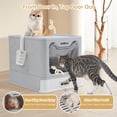 thumbnail image 3 of Caja de arena para gatos AiQinu plegable de acero inoxidable con tapa XL, 3 of 6