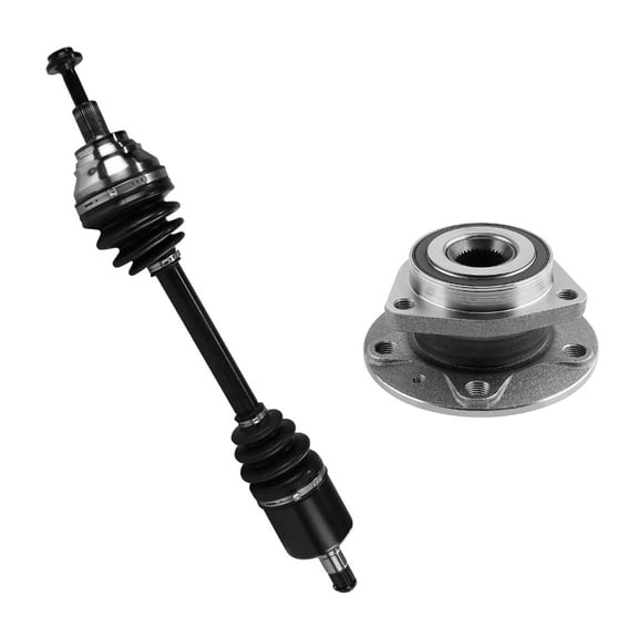 AutoShack Front Left CV Axle Shaft Wheel Hub Bearing Assembly | Replacement for 2015-2018 Volkswagen Golf 2016-2018 Volkswagen Golf SportWagen | 2-PC