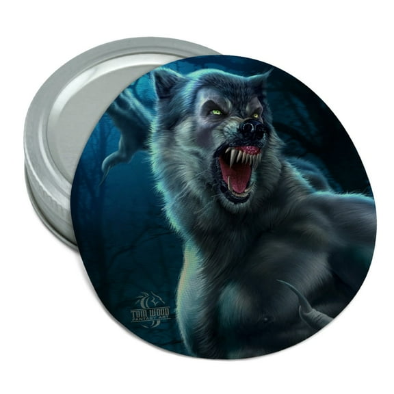 Crazy Scary Werewolf Monster Round Rubber Non-Slip Jar Gripper Lid Opener
