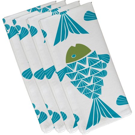Simply Daisy 19  x 19  Big Fish Animal Print Napkins  Set of 4