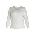 thumbnail image 5 of Terra & Sky Women's Plus V-Neck Pointelle Knit Sweater, Midweight, Sizes 1X-5X, 5 of 5