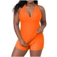 thumbnail image 2 of Kakii Workout Sets for Women 2 Piece Wrap Halter Tank Top High Waist Biker Shorts Yoga Pilates Outfits, 2 of 8