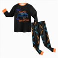 thumbnail image 6 of TOWED22 Toddler Baby Boy Fall Outfits 2Pcs Long Sleeve Cute Print Round Neck Sweatshirt Fleece Pants Casual Clothes(Orange,2-3 Y), 6 of 8