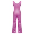 thumbnail image 2 of Alvivi Kids Girls Metallic Gymnastics Leotards Sleeveless Stage Performance Bell-Bottomed Bodysuit Hot Pink 5-6, 2 of 5