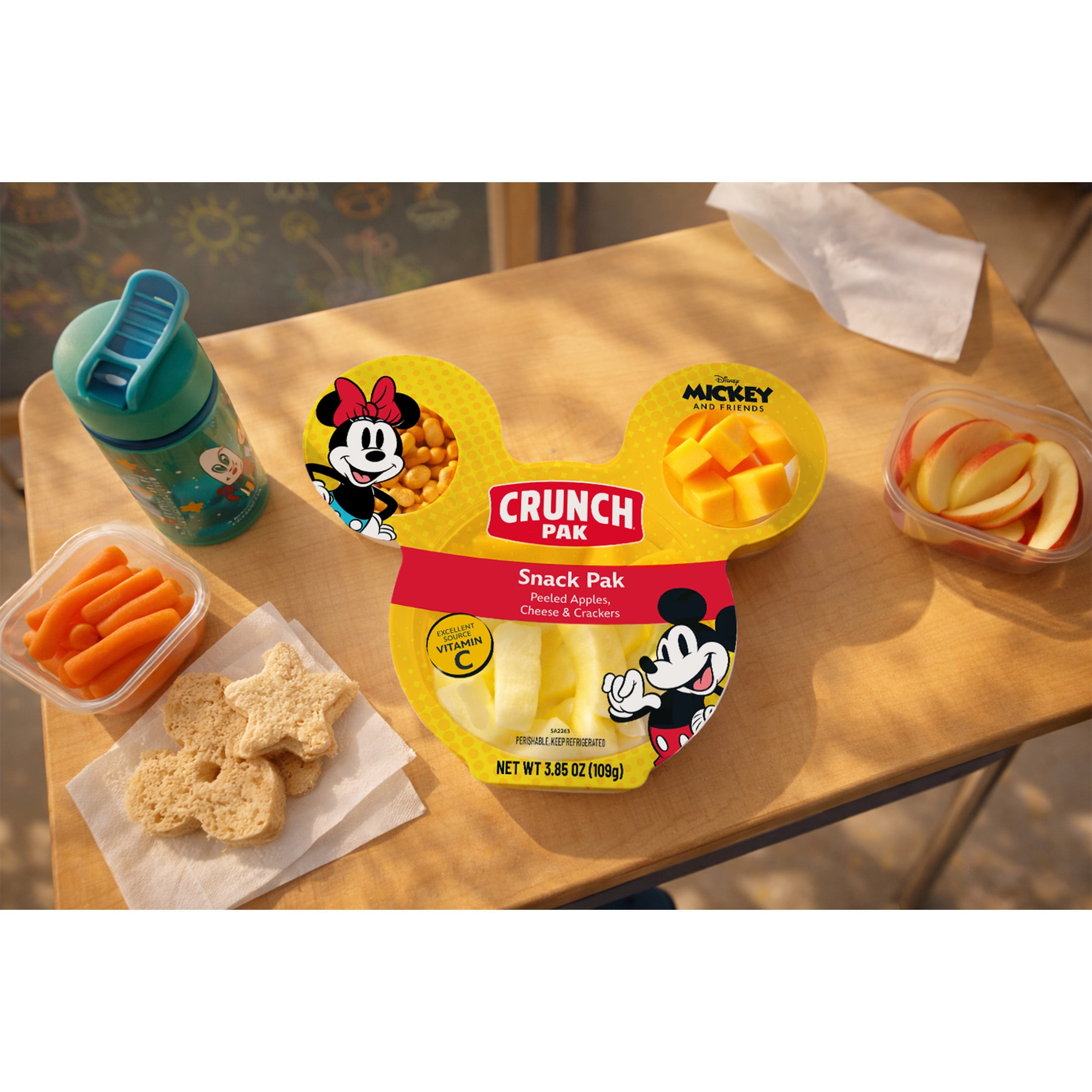 Crunch Pak Foodles Snack Pack with Peeled Apples, Crackers & Cheese, 3.85 oz