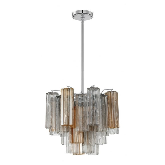 Crystorama Addis 4 Light Polished Chrome Chandelier - 17.75"W x 13.75"H x 17.75"D