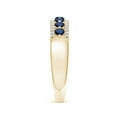 thumbnail image 3 of Angara Natural 0.63 Ct. Blue Sapphire with Diamond Non Eternity Wedding Band in 14K Yellow Gold for Women (Ring Size: 3), 3 of 10