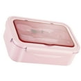 thumbnail image 2 of Bento Lunch Box Set Plastic Leak-proof Meal Food Container Spoon Fork for Adults Kids  Khaki, 2 of 10