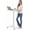 White, variant on Mobile small standing rolling desk, height adjustable, portable laptop table with hooks, home office workstation