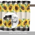 thumbnail image 6 of Summer Sunflower Retro Linen Valances for Windows,Kitchen Valance Rod Pocket Short Curtain, Black Gingham Check Valance Curtain Window Valances for Bedroom Bathroom Living Room 42x18in, 6 of 9