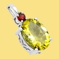 thumbnail image 5 of Green Gold & Garnet 925 Sterling Silver Pendant Jewelry P-1113 AGP1001_A, 5 of 6