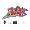 thumbnail image 1 of Avión de control remoto,Avión de control remoto,cuadricóptero a reacción,helicóptero,Avión de combate RC de juguete volador para exteriores para niños,Planeador de con 2 baterías, 1 of 9