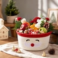 thumbnail image 5 of Twfbrm Christmas Gift Basket, 12 x 5 Inch Reusable Woven Basket with Snowman Form and Armless Handles Design, Holiday Decorative Woven Organizer Basket for Xmas Gifts, Home Decor, 5 of 7