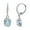 Blue Topaz, variant on Blue Topaz & CZ 7x5mm Oval Love Knot Sterling Silver Leverback Dangle Earrings