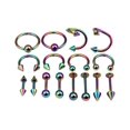 thumbnail image 1 of 16Pcs/Set Nose Ear Lip Belly Nipple Eyebrow Tongue Rings, 1 of 1