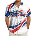thumbnail image 2 of SOFTCCLO Mens 250th Anniversary USA Shirt Short Sleeve Button Down Lapel Tops Hawaii 1776 2026 Celebration Patriotic Shirts White XXXXL, 2 of 4