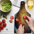 thumbnail image 3 of Astrology Cutting Board, Abstract Astral Illustration of the Universe Electricity in Infinity, Decorative Tempered Glass Cutting and Serving Board, Wine Bottle Shape, Multicolor, by Ambesonne, 3 of 5