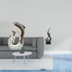 thumbnail image 2 of Escultura moderna abstracta de cerámica con forma de delfín , ideal para la sala de estar, la oficina, la mesa de centro, el mueble de la tel, 2 of 8